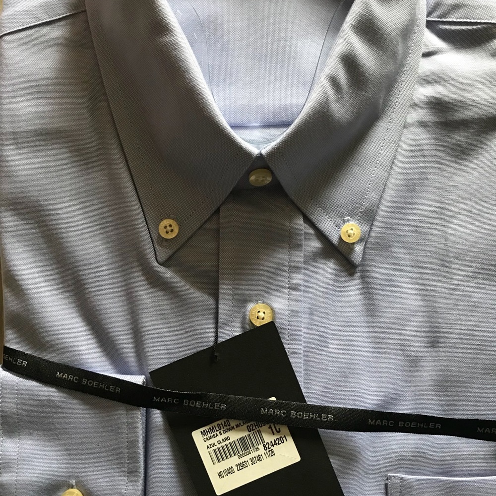 Marc Boehler Men’s Dress Shirt Light Blue Oxford